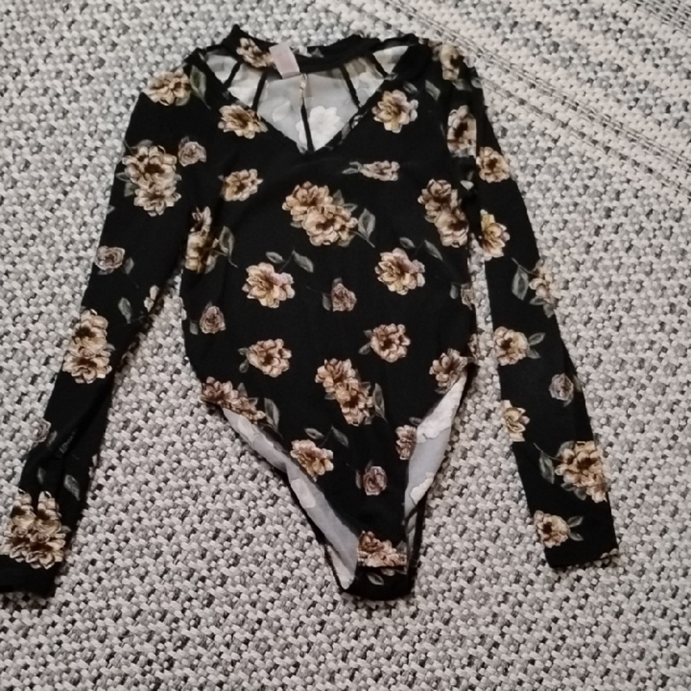 No Boundaries Black Floral Kids Bodysuit
